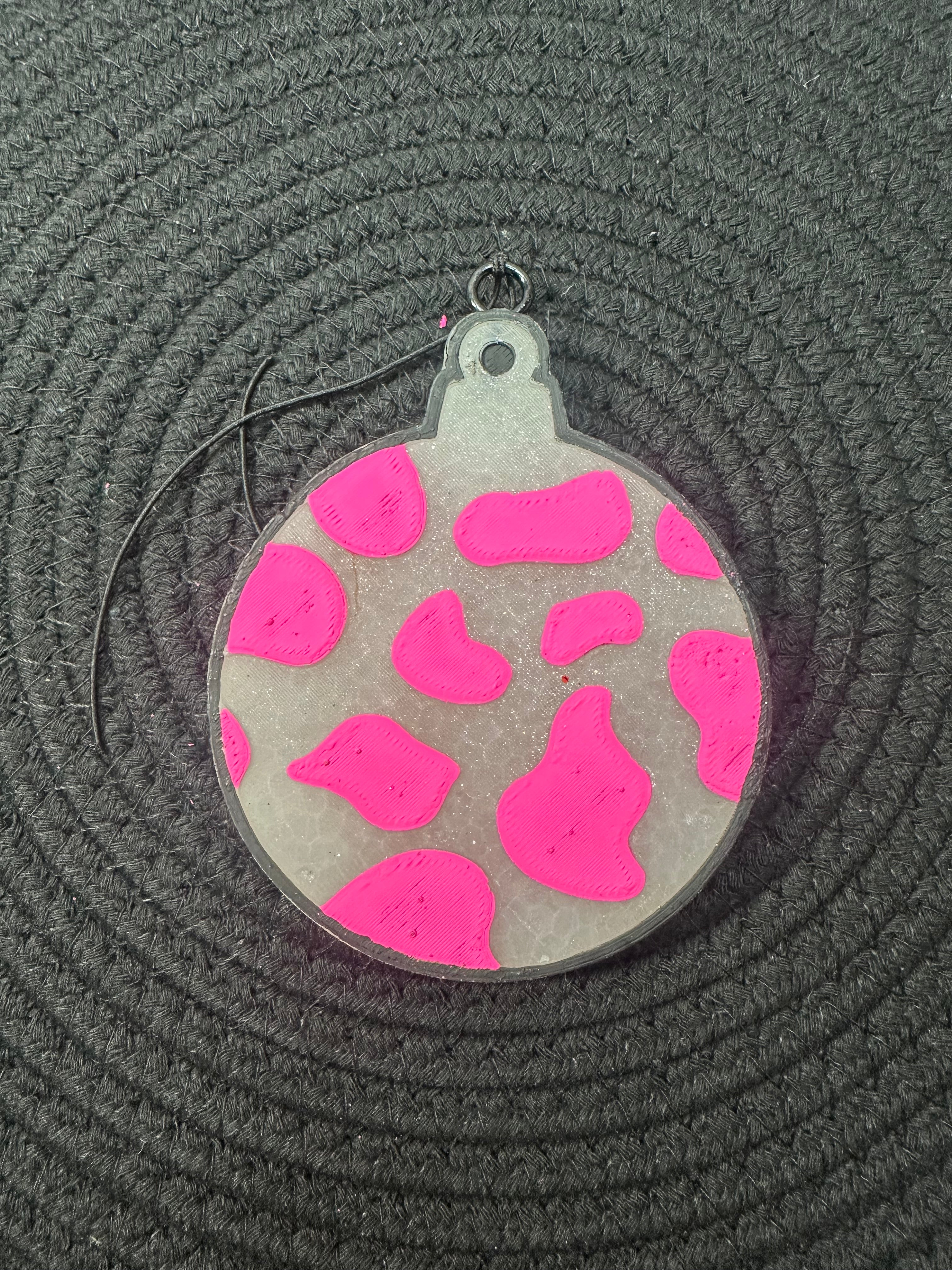 Pink Cow Print Ornament Freshie