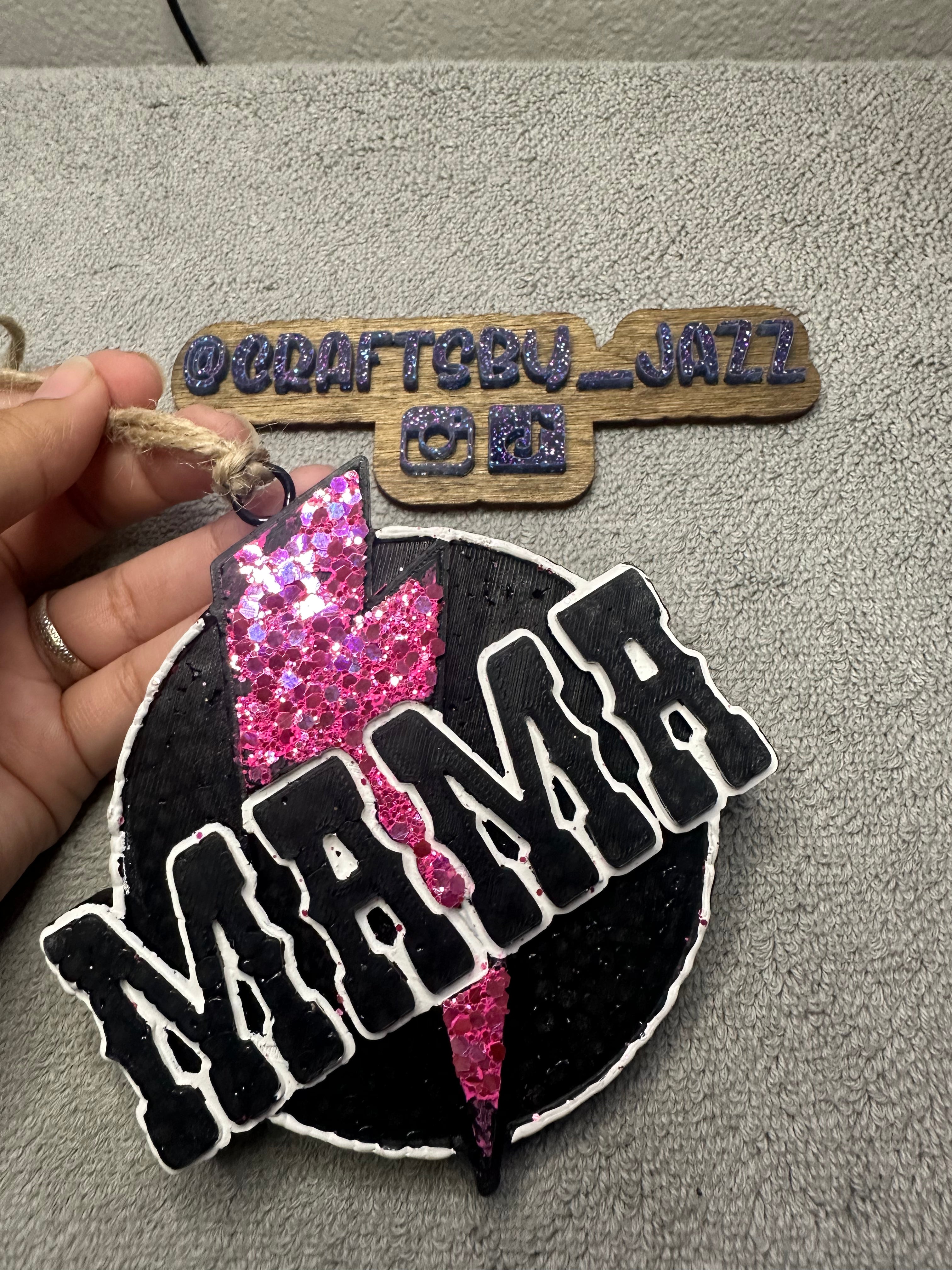 Pink Glitter Girl Mama Freshie