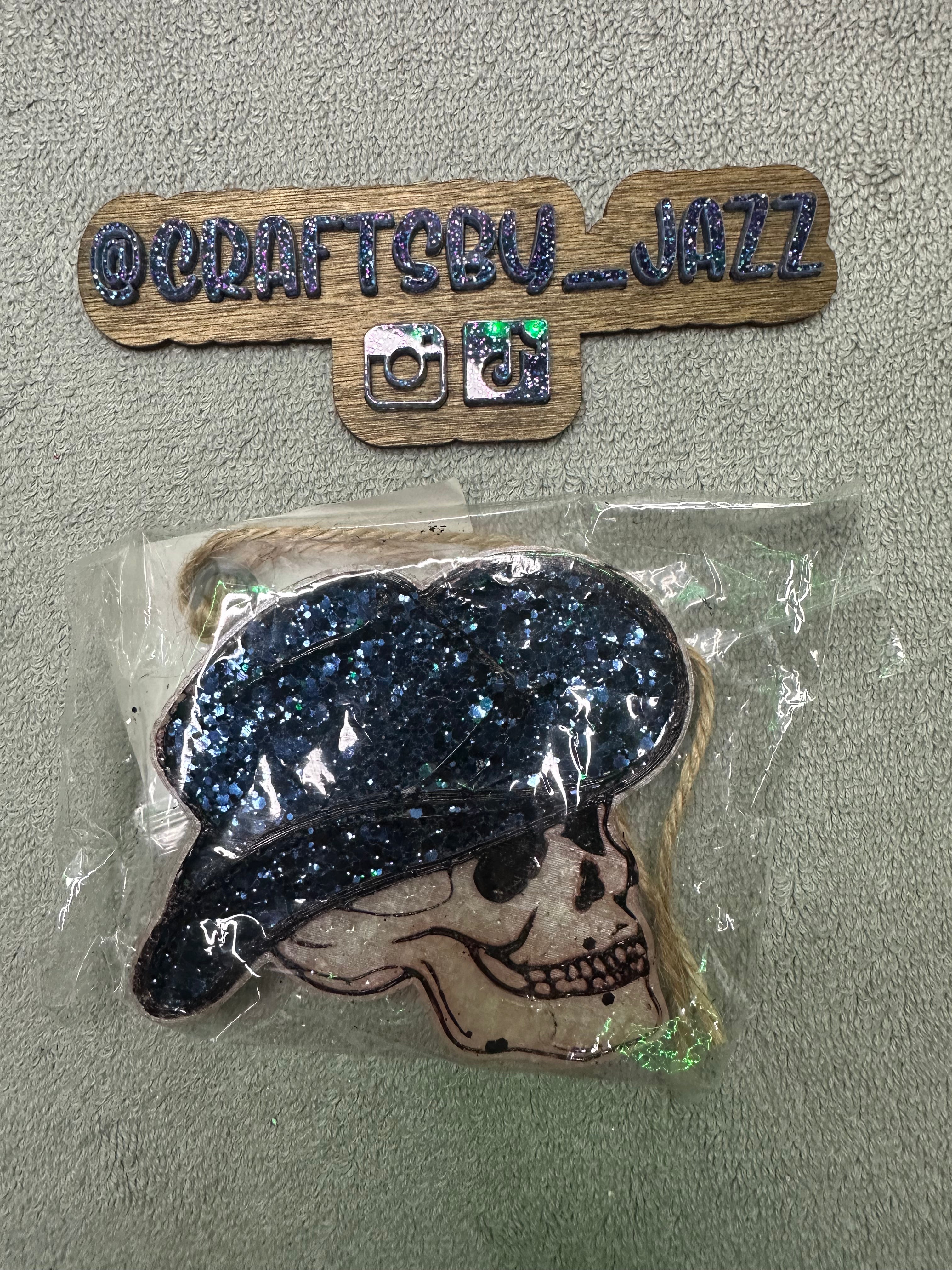 Blue Glitter Cowboy Skeleton Freshie