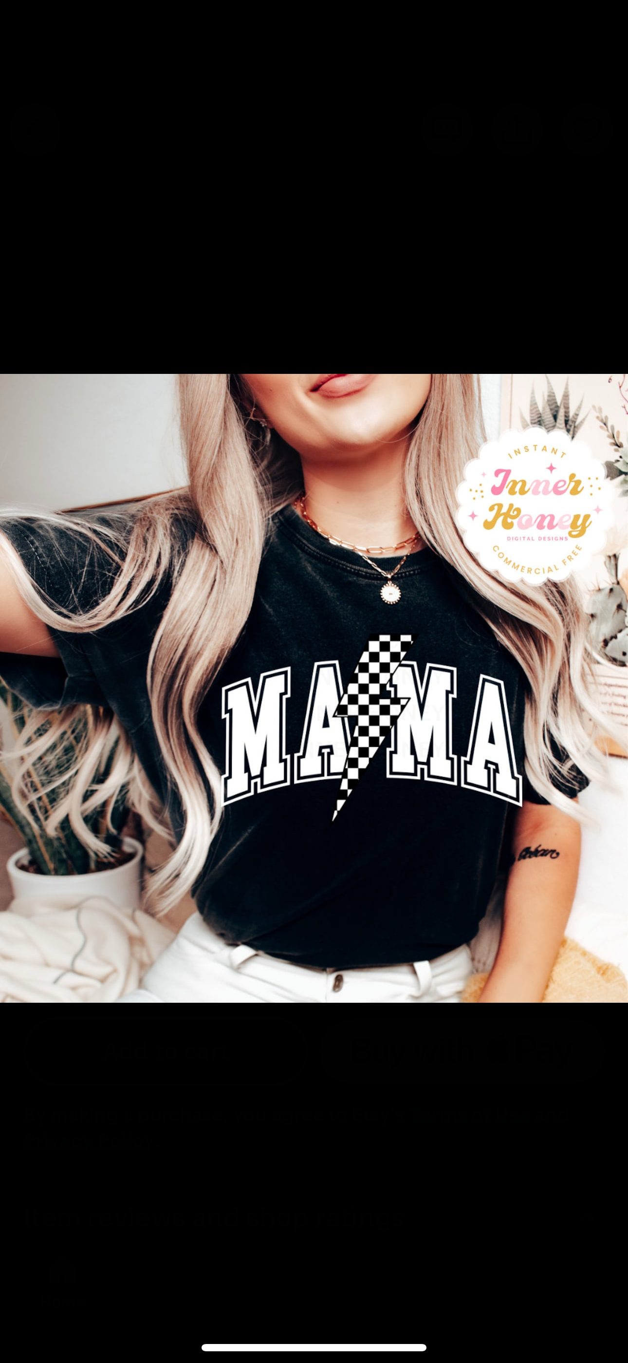 Checkered Lightning Mama TShirt