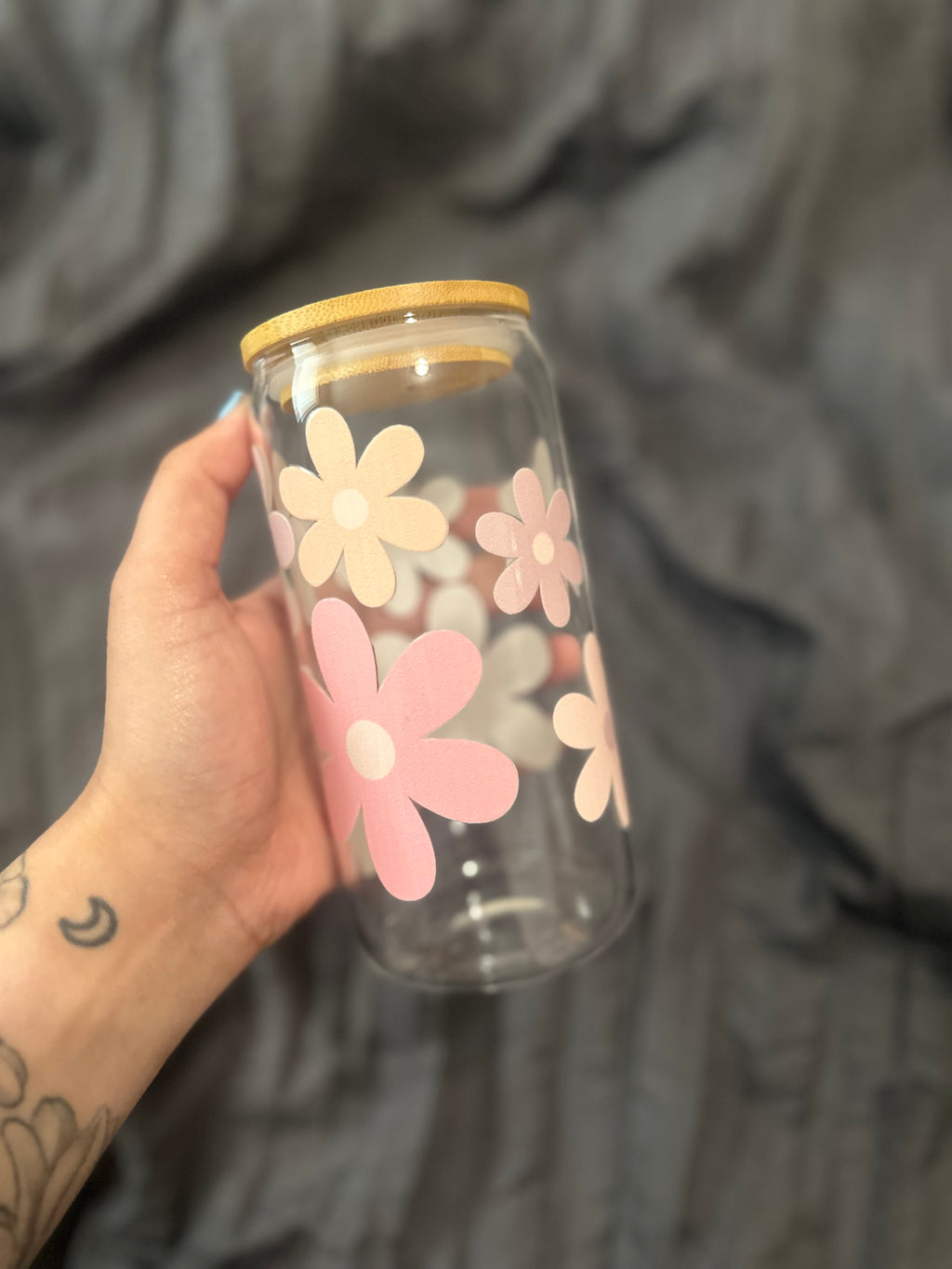 Floral Glass Cup