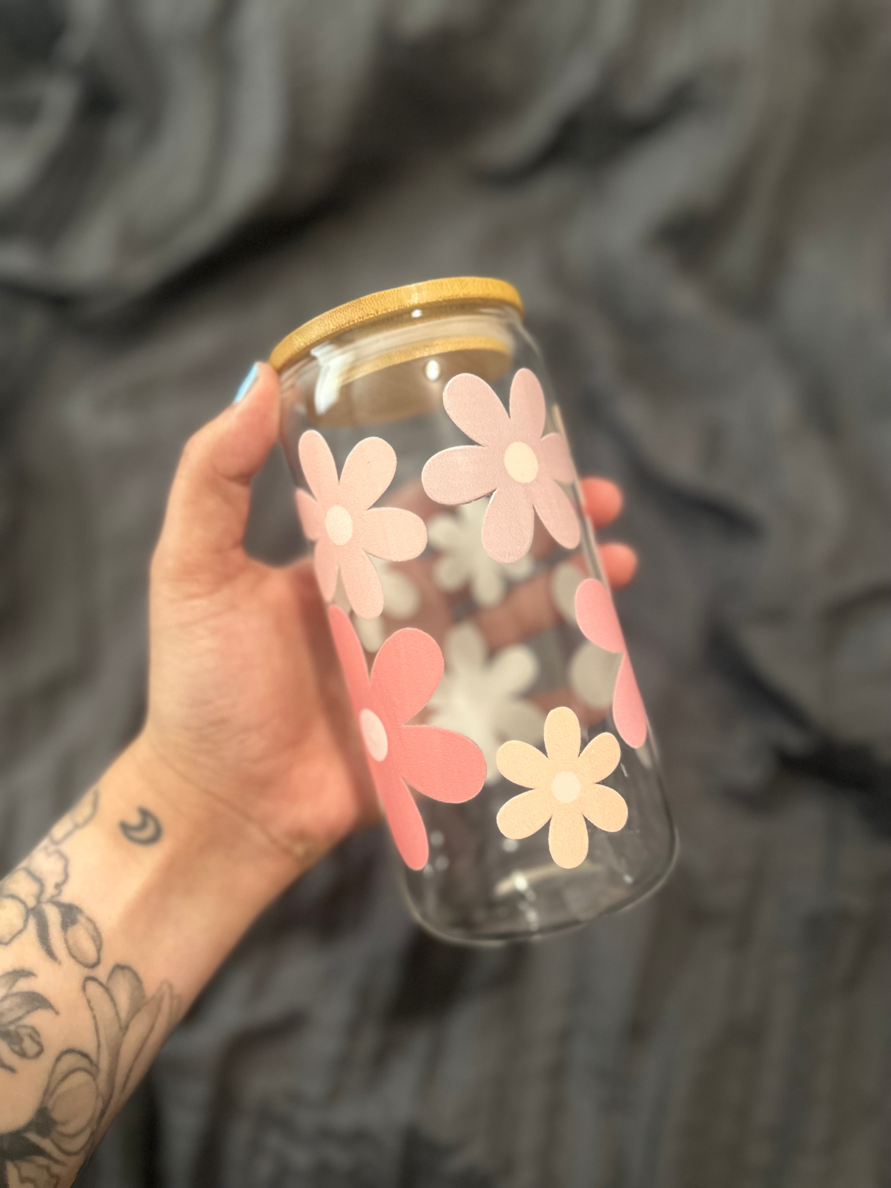Floral Glass Cup