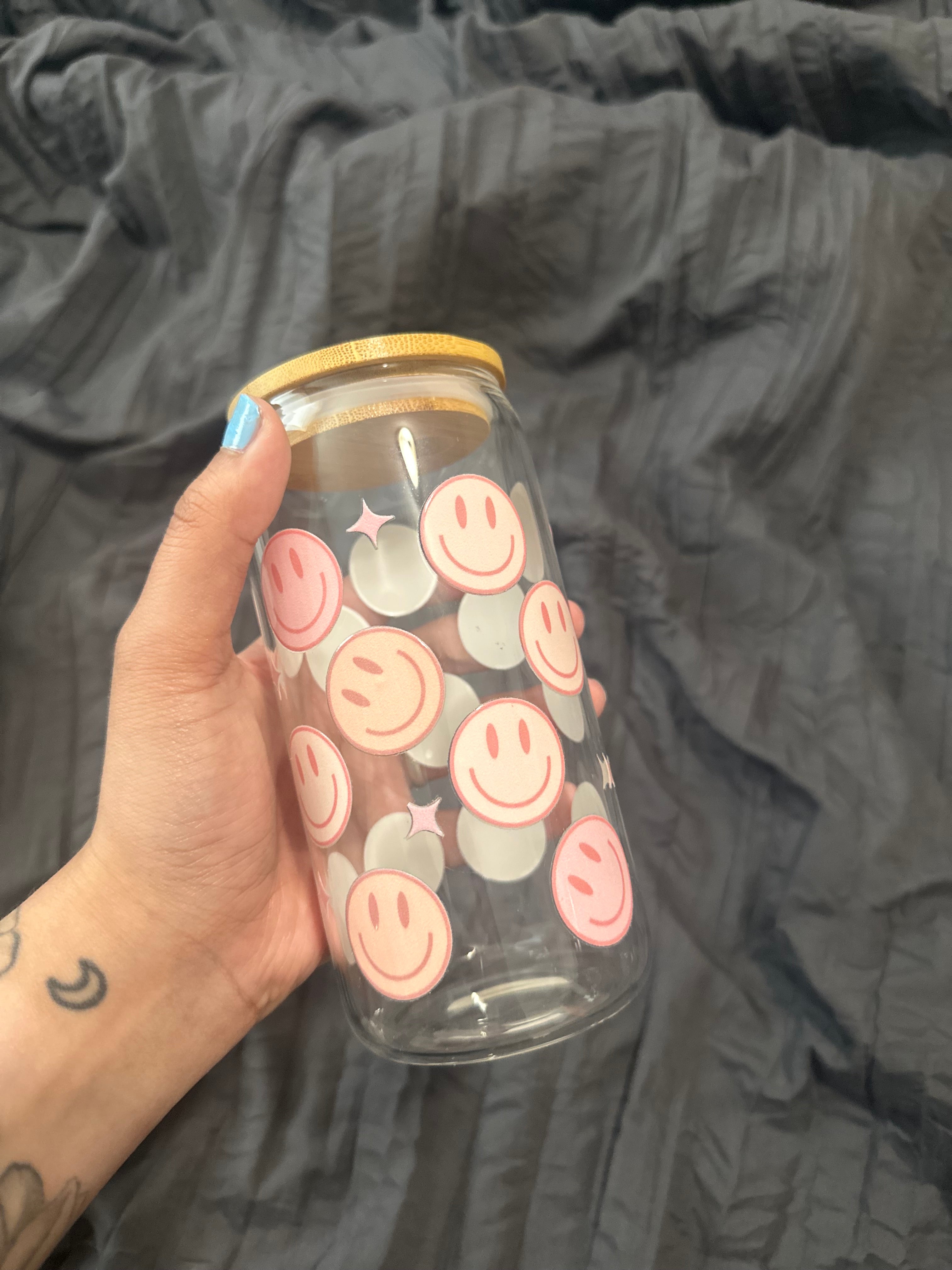 Smiley Face Glass Cup