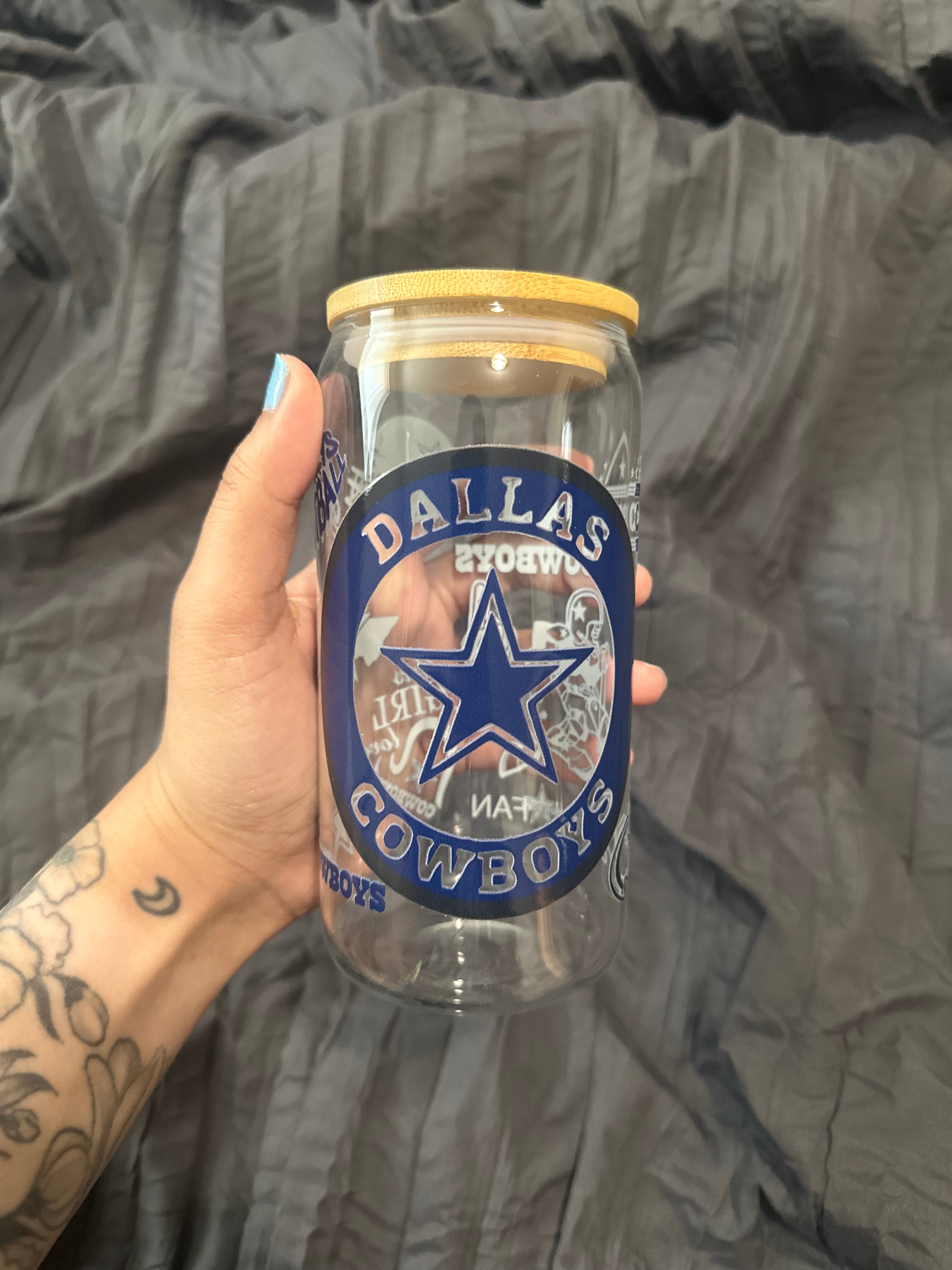 Cowboys Glass Cup