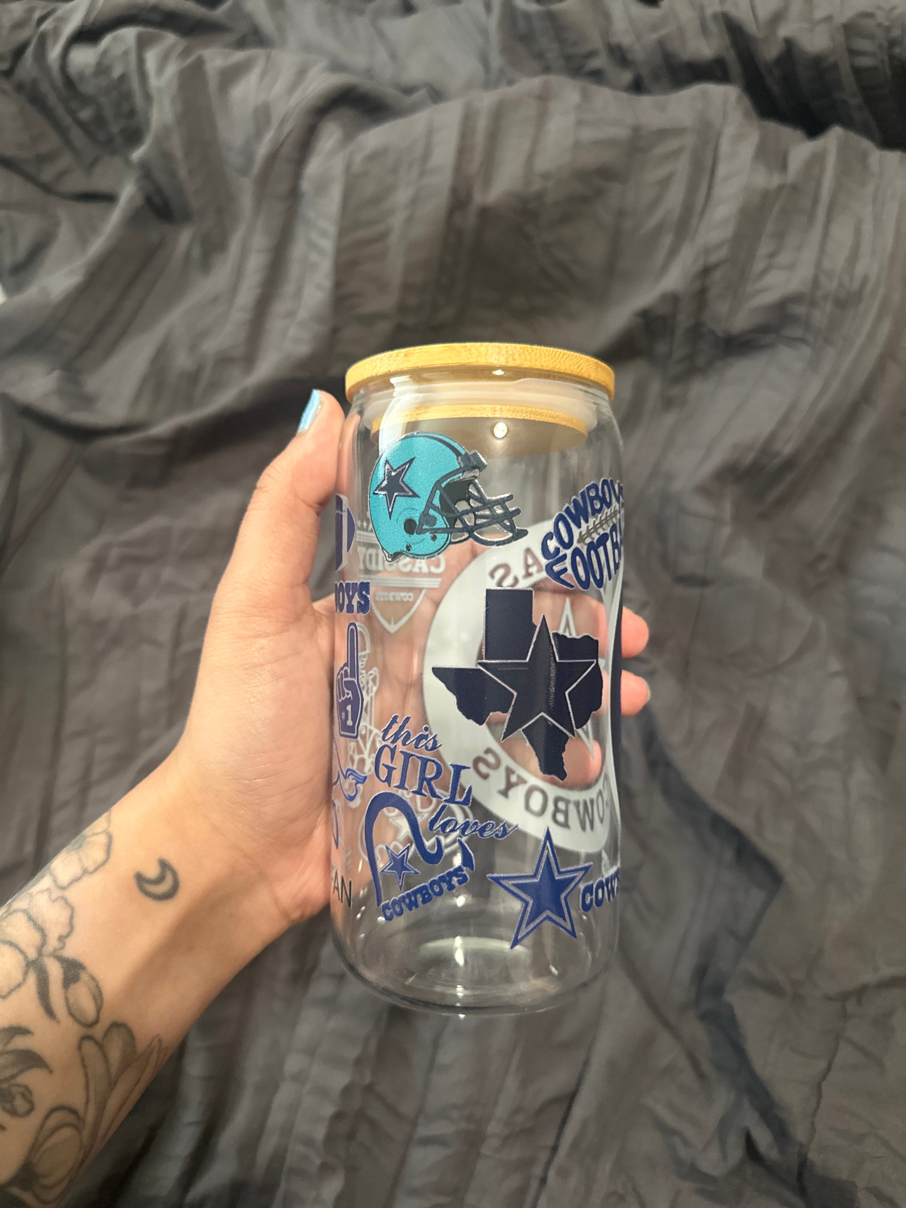 Cowboys Glass Cup
