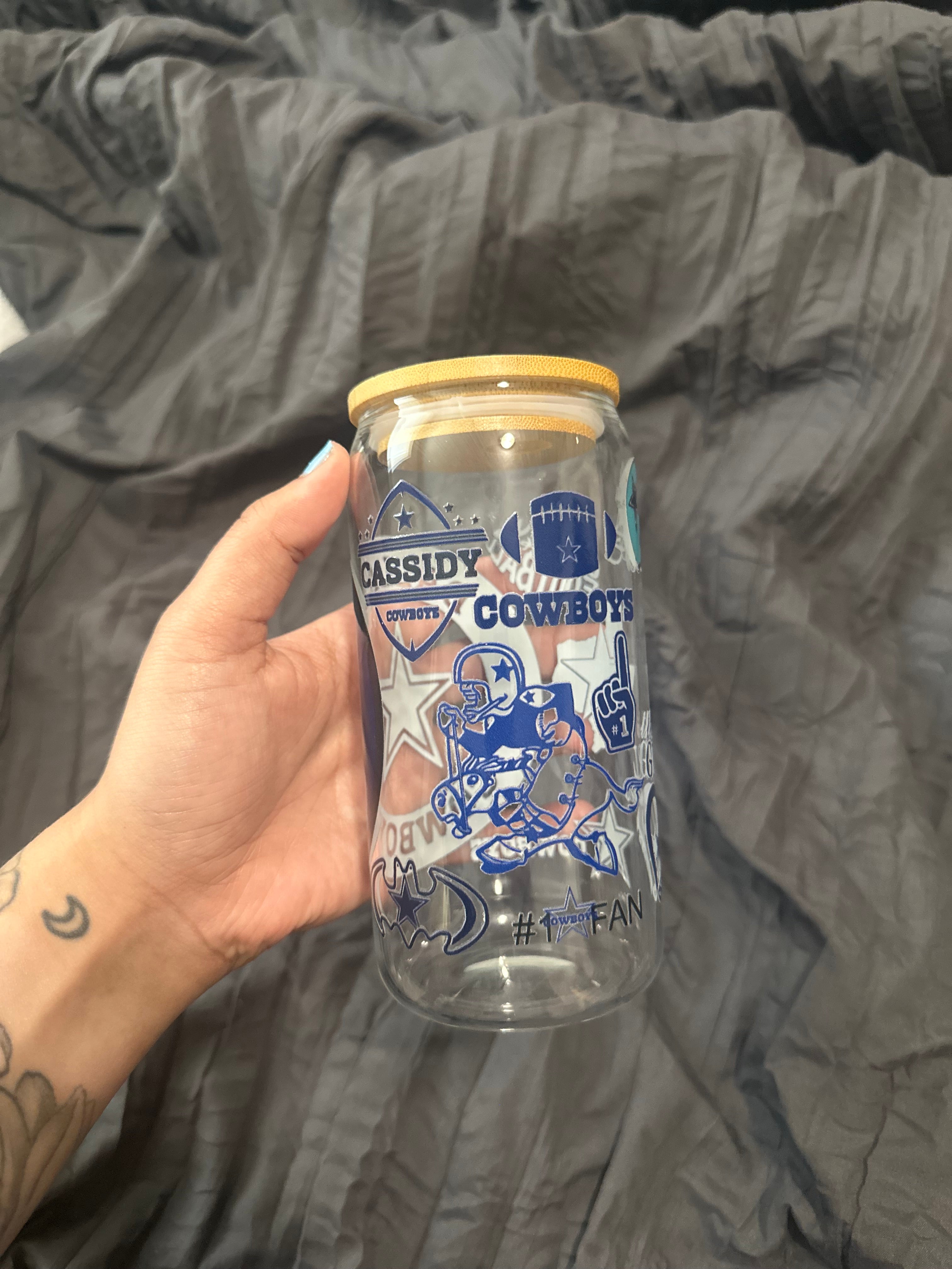Cowboys Glass Cup